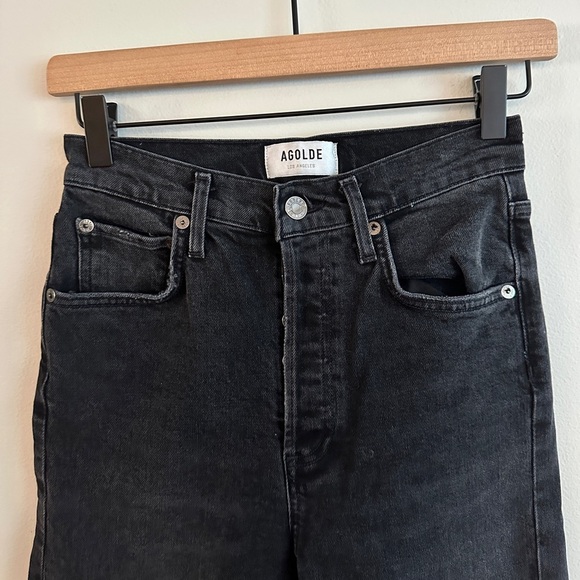 AGOLDE Riley High Rise Straight - Black - Size 23 - Picture 10 of 16